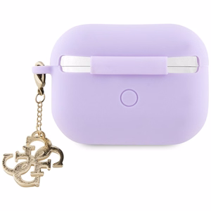Guess GUAP2LECG4U ümbris jaoks AirPods Pro 2 cover - lilla Liquid Silicone Glitter Triangle Charm