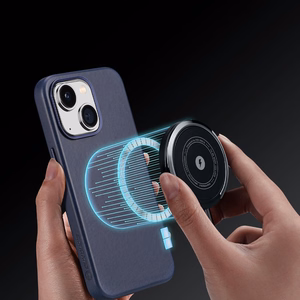 Dux Ducis Napoli ümbris iPhone 14 Plus'ile magnetiline nahkümbris MagSafe sinine