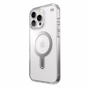 Speck Presidio Perfect-Clear MagSafe'i ja ClickLocki toega ümbris iPhone 16 Pro Max-le, Clear/Chrome