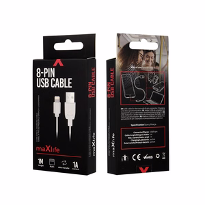 Maxlife cable USB - Lightning 1,0 m 1A valge