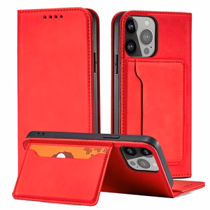 Magnet Card Case для iPhone 13 Pro Max чехол-кошелёк с держателем для карт красный