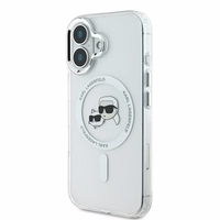 Karl Lagerfeld IML Metal Karl&Choupette Head MagSafe Ümbris jaoks iPhone 16 Plus - valge