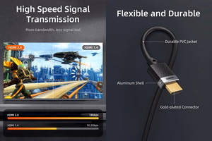 HDMI–HDMI kaabel, 4K, 60Hz, 10m, 18Gbps, versioon 2.0