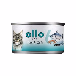 Ollo Cat No. 6 – wet cat food with tuna and crab in broth, 70 g
