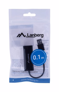 Lanberg NC-0100-01 kaabel / adapter USB-A kuni RJ-45 must