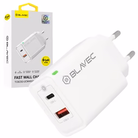 Blavec Wall laadija BC-5 GaN - USB + Type C - PD QC 45W 3A (TCBC5G-UCW453A) valge