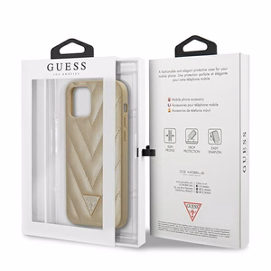 Guess GUHCP12SPUVQTMLBE iPhone 12 mini 5.4" золотой/золотой жёсткий чехол V-Quilted Collection