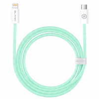 Blavec Kaabel Candy braided - Type C to Lightning - PD 20W 2,4A 3 metres Apple CarPlay (CCA-CL24GN30) roheline