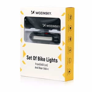 Wozinsky WSBLB2 eesmise (400 lm) ja tagumise USB-C-jalgrattatule komplekt – must