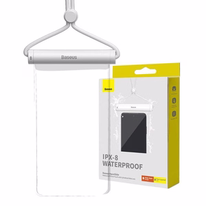 Waterproof phone ümbris Baseus AquaGlide with Cylindrical Slide Lock (valge)