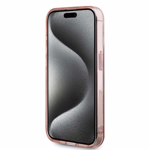 Чехол Karl Lagerfeld IML Choupette Head & Monogram для iPhone 15 Pro Max - розовый