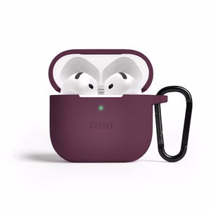 Etteri silikoonümbris AirPods 4 jaoks, tume kirsipunane