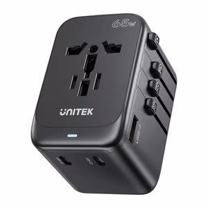 Laadija - Unitek 65W universaalne reisiadapter (P1122ABK01) | 1xUSB-A 3xUSB-C 1xAC