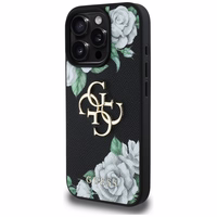 Guess Grained Roses Big 4G logo iPhone 16 Pro ümbris - must
