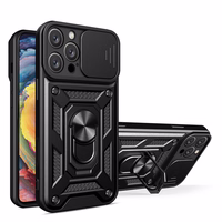 Hybrid Armor Camshield iPhone 16 Pro Ümbris with Camera Cover and Stand - Must