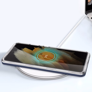Clear 3in1 ümbris jaoks Samsung Galaxy S23 Ultra silicone cover with frame sinine