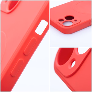 Чехол для iPhone 13 силиконовый Mag Cover совместимый с MagSafe красный