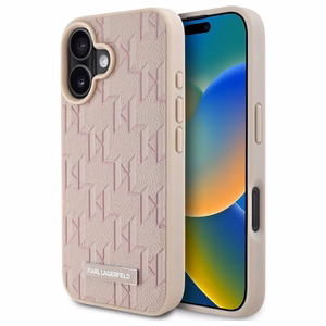 Karl Lagerfeld Hot Stamp Magsafe iPhone 16 Ümbris - roosa