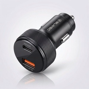 Blavec Автомобильное зарядное устройство BS-04B-C Volt — USB + Type C — QC 3.0 18W PD 30W с кабелем Type C — Type C (CCBS04BCV-UCB) чёрный