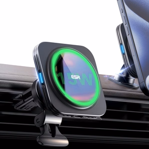 ESR Halolock Magnetic QI2 Car Holder with MagSafe 15W Inductive Charger for Air Vent - Black