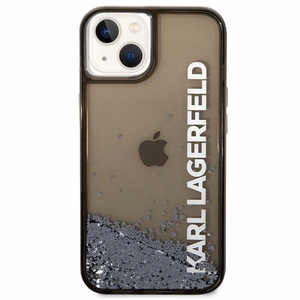 Чехол Karl Lagerfeld Liquid Glitter Elong для iPhone 14 Plus — чёрный