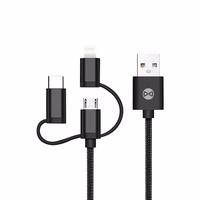 Forever 3in1 kaabel USB - Lightning + USB-C + microUSB 1,0 m 1,5A must