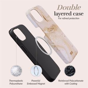 MIO Gold Marble Magsafe ümbris iPhone 13/14/15