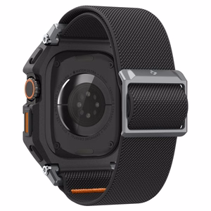 Spigen Lite Fit Pro rihm ja karastatud klaasist ekraanikaitse Apple Watch Ultra 49 mm jaoks, mustad