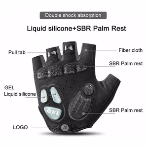 Rockbros S169BGR XXL cycling gloves with gel inserts - gray