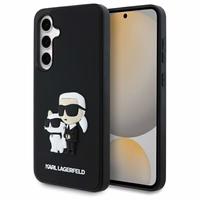 Karl Lagerfeld 3D Rubber Karl&Choupette Ümbris jaoks Samsung Galaxy S24 FE - must