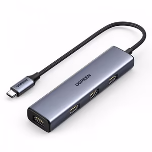 Adapter Ugreen 2-in-1 hõbedane (sisend: Type-C / väljund: 4-USB)