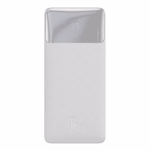 Baseus Bipow powerbank with display 10000mAh 15W white (Overseas Edition) + USB-A - Micro USB cable 0.25m white (PPBD050002)