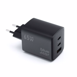 Phone charger sinine Star GaN 2 x USB C + USB A QC4.0 PD 4A 65W VT-43 must