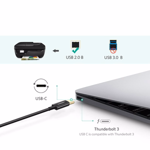 Ugreen US241 USB-C 2.0 - USB-B kaabel 1m - must