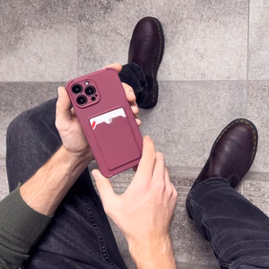 Card Armor Case чехол-кошелёк для iPhone 13 Mini силиконовый с воздушной подушкой красный