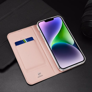 DUX DUCIS wallet ümbris SKIN PRO jaoks IPHONE 15 Plus sinine