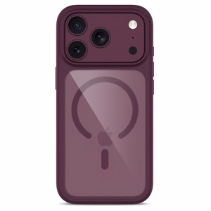 Tech-Protect MagOne CC MagSafe ümbris 2 karastatud klaasiga mudelitele iPhone 18 Pro / 17 Pro, läbipaistev bordo