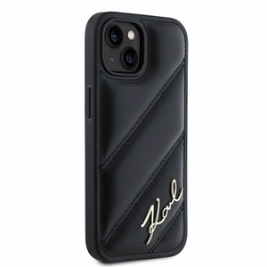 Karl Lagerfeld Diagonal Quilted Script ümbris jaoks iPhone 14 / 15 / 13 - must