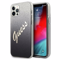 Guess GUHCP12MPCUGLSBK iPhone 12/12 Pro 6.1" must/must kõvakott Glitter Gradient Script