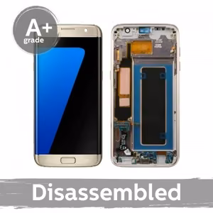 LCD ekraan ühilduv Samsung G935 S7 Edge raamiga / Roosa kuld / (10/10 Kasutatud)