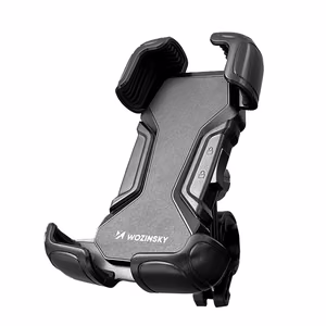Wozinsky strong phone hoidja jaoks bicycle, motorcycle, scooter handlebars, must (WBHBK6)