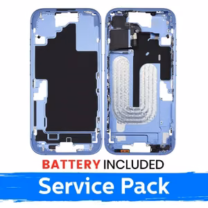 Mid-Frame Housing Apple iPhone 16 Back Housing + Battery / Ultramarine / (Service Pack)