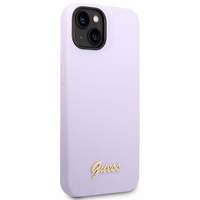 GUESS ümbris jaoks IPHONE 13 / 14 / 15 GUHCP14SSLSMU (Silicone Vintage kuldne Logo) lilla