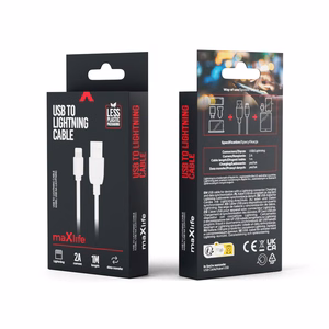Maxlife kaabel USB - Lightning 1,0 m 2A valge