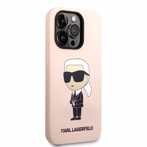 Karl Lagerfeld KLHCP14LSNIKBCP iPhone 14 Pro 6.1" жёсткий чехол розовый/розовый Silicone Ikonik