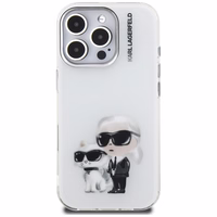 Karl Lagerfeld IML Aquarelle Karl & Choupette & Logo Ümbris jaoks iPhone 16 Pro Max - valge