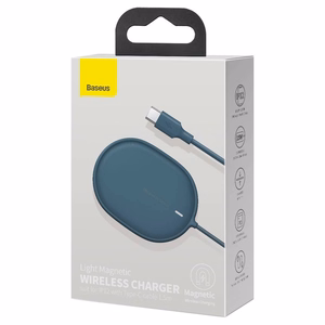 Baseus Induction Charger LIGHT Magnetic Iphone 12 with Type C cable (WXQJ-03) Blue