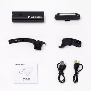 Wozinsky WSBLB2 eesmise (400 lm) ja tagumise USB-C-jalgrattatule komplekt – must