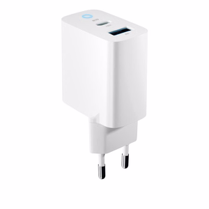 Forever TC-06-65AC GaN PD QC laadija 1x USB-C 1x USB 65W valge