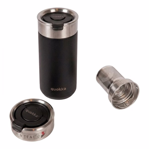 Quokka Boost Coffee Tumbler roostevabast terasest termokruus sõelaga, 400 ml, Süsimust